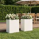 vidaXL Kerti cserép 2 db Fehér 40 x 30 x 40 cm Hidegen hengerelt acél