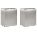 vidaXL Kerti cserép 2 db Ezüst 40 x 30 x 40 cm Rozsdamentes Acél