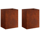 vidaXL Kerti cserép 2 db Rozsdás 40 x 30 x 50 cm Időjárásálló Acél