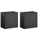 vidaXL Kerti cserép 2 db Fekete 50 x 30 x 40 cm Hidegen hengerelt acél