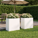 vidaXL Kerti cserép 2 db Fehér 50 x 30 x 40 cm Hidegen hengerelt acél