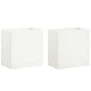 vidaXL Kerti cserép 2 db Fehér 50 x 30 x 40 cm Hidegen hengerelt acél