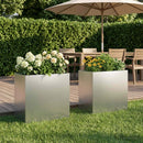 vidaXL Kerti cserép 2 db Ezüst 50 x 30 x 40 cm Horganyzott Acél