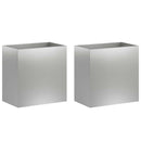 vidaXL Kerti cserép 2 db Ezüst 50 x 30 x 40 cm Horganyzott Acél