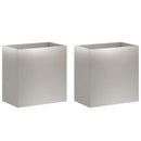 vidaXL Kerti cserép 2 db Ezüst 50 x 30 x 50 cm Rozsdamentes Acél