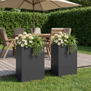 vidaXL Kerti cserép 2 db Fekete 50 x 30 x 75 cm Hidegen hengerelt acél