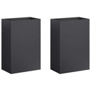 vidaXL Kerti cserép 2 db Fekete 50 x 30 x 75 cm Hidegen hengerelt acél