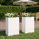 vidaXL Kerti cserép 2 db Fehér 50 x 30 x 75 cm Hidegen hengerelt acél
