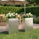 vidaXL Kerti cserép 2 db Ezüst 50 x 30 x 75 cm Rozsdamentes Acél