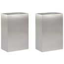 vidaXL Kerti cserép 2 db Ezüst 50 x 30 x 75 cm Rozsdamentes Acél