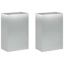 vidaXL Kerti cserép 2 db Ezüst 50 x 30 x 75 cm Horganyzott Acél