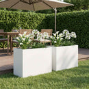 vidaXL Kerti cserép 2 db Fehér 60 x 30 x 40 cm Hidegen hengerelt acél
