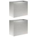 vidaXL Kerti cserép 2 db Ezüst 60 x 30 x 40 cm Rozsdamentes Acél