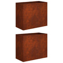 vidaXL Kerti cserép 2 db Rozsdás 60 x 30 x 40 cm Időjárásálló Acél