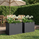vidaXL Kerti cserép 2 db Fekete 60 x 30 x 50 cm Hidegen hengerelt acél