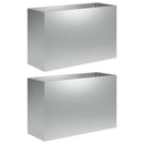 vidaXL Kerti cserép 2 db Ezüst 80 x 30 x 40 cm Horganyzott Acél