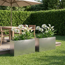 vidaXL Kerti cserép 2 db Ezüst 80 x 30 x 50 cm Rozsdamentes Acél