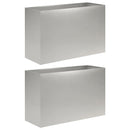 vidaXL Kerti cserép 2 db Ezüst 80 x 30 x 50 cm Rozsdamentes Acél