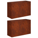 vidaXL Kerti cserép 2 db Rozsdás 80 x 30 x 50 cm Időjárásálló Acél