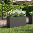 vidaXL Kerti cserép Fekete 100 x 30 x 40 cm Hidegen hengerelt acél
