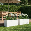vidaXL Kerti cserép 2 db Fehér 100 x 30 x 40 cm Hidegen hengerelt acél