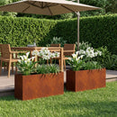 vidaXL Kerti cserép 2 db Rozsdás 100 x 30 x 40 cm Időjárásálló Acél
