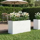 vidaXL Kerti cserép Fehér 100 x 30 x 50 cm Hidegen hengerelt acél