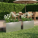 vidaXL Kerti cserép 2 db Ezüst 100 x 30 x 50 cm Rozsdamentes Acél