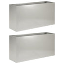 vidaXL Kerti cserép 2 db Ezüst 100 x 30 x 50 cm Rozsdamentes Acél