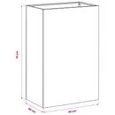 vidaXL Kerti cserép 2 db Fekete 50 x 40 x 75 cm Hidegen hengerelt acél