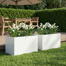 vidaXL Kerti cserép 2 db Fehér 60 x 40 x 40 cm Hidegen hengerelt acél