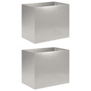 vidaXL Kerti cserép 2 db Ezüst 60 x 40 x 50 cm Rozsdamentes Acél