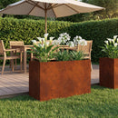 vidaXL Kerti cserép Rozsdás 80 x 40 x 50 cm Időjárásálló Acél