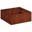 vidaXL Kerti cserép Rozsdás 100 x 100 x 20 cm Időjárásálló Acél