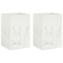 vidaXL Kerti cserép 2 db Fehér 50 x 50 x 75 cm Hidegen hengerelt acél