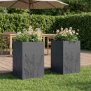 vidaXL Kerti cserép 2 db Antracitszürke 50 x 50 x 75 cm