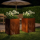 vidaXL Kerti cserép 2 db Rozsdás 50 x 50 x 75 cm Időjárásálló Acél