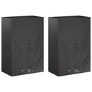 vidaXL Kerti cserép 2 db Fekete 50 x 30 x 75 cm Hidegen hengerelt acél