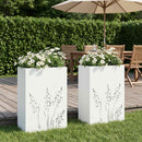 vidaXL Kerti cserép 2 db Fehér 50 x 30 x 75 cm Hidegen hengerelt acél