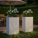 vidaXL Kerti cserép 2 db Fehér 50 x 30 x 75 cm Hidegen hengerelt acél