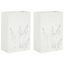 vidaXL Kerti cserép 2 db Fehér 50 x 30 x 75 cm Hidegen hengerelt acél