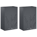 vidaXL Kerti cserép 2 db Antracitszürke 50 x 30 x 75 cm