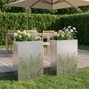 vidaXL Kerti cserép 2 db Ezüst 50 x 30 x 75 cm Rozsdamentes Acél