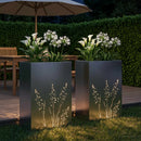 vidaXL Kerti cserép 2 db Ezüst 50 x 30 x 75 cm Rozsdamentes Acél