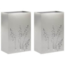 vidaXL Kerti cserép 2 db Ezüst 50 x 30 x 75 cm Rozsdamentes Acél
