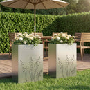 vidaXL Kerti cserép 2 db Ezüst 50 x 30 x 75 cm Horganyzott Acél