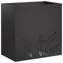 vidaXL Kerti cserép Fekete 50 x 30 x 49 cm Hidegen hengerelt acél