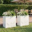 vidaXL Kerti cserép 2 db Fehér 50 x 30 x 49 cm Hidegen hengerelt acél