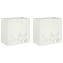 vidaXL Kerti cserép 2 db Fehér 50 x 30 x 49 cm Hidegen hengerelt acél