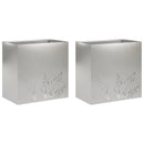 vidaXL Kerti cserép 2 db Ezüst 50 x 30 x 49 cm Rozsdamentes Acél
